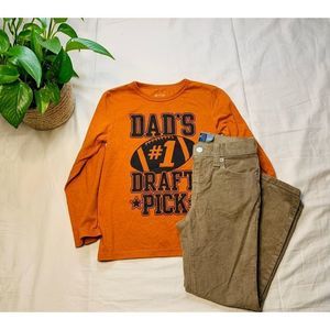 5T Boy Bundle Long Sleeve Tee & Old Navy Corduroy Pants